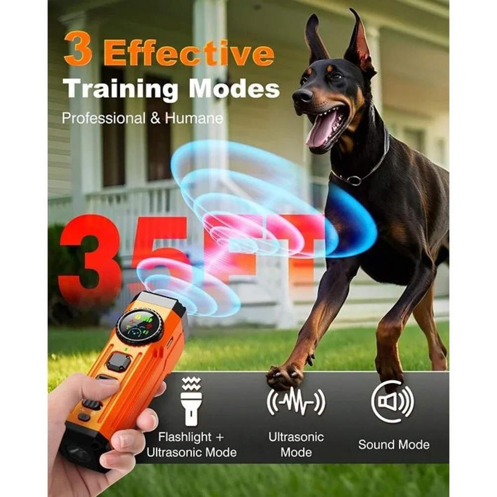 Smart Display Anti Barking Device for Dogs, Pink